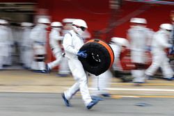 Williams practice a pit stop