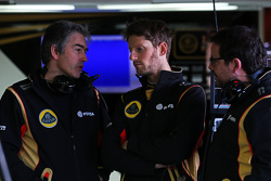 Nick Chester, Lotus F1 Team et Romain Grosjean, Lotus F1 Team, Julien Simon-Chautemps, Lotus F1 Team
