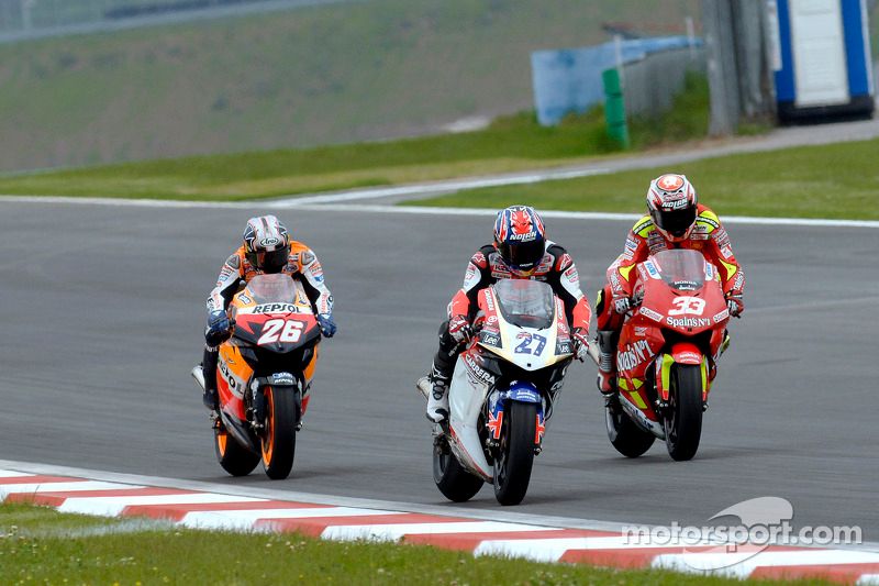 Casey Stoner, Marco Melandri y Dani Pedrosa