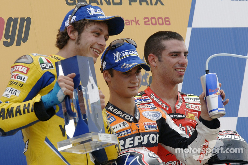 2006: 1. Dani Pedrosa, 2. Valentino Rossi, 3. Marco Melandri