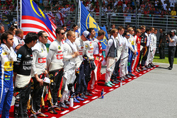 The grid observes the national anthem