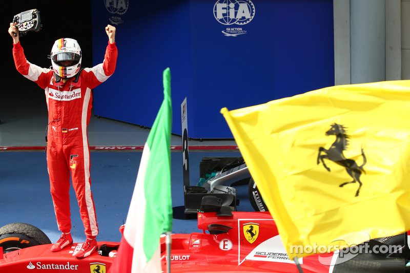 Race winner Sebastian Vettel, Ferrari