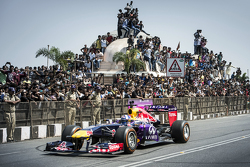 David Coulthard, Red Bull Racing durant le Red Bull Showrun sur la Necklace Road à Hyderabad, en Inde