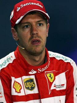 Sebastian Vettel, de Ferrari en la Conferencia de prensa de la FIA