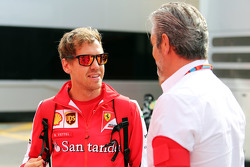 Sebastian Vettel, Ferrari avec Maurizio Arrivabene