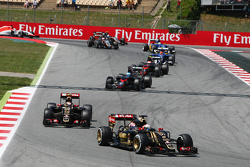 Romain Grosjean, Lotus F1 E23 lidera a su compañero, Pastor Maldonado, Lotus F1 E23
