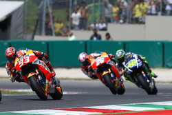 Marc Marquez et Dani Pedrosa, Repsol Honda Team, et Valentino Rossi, Yamaha Factory Racing