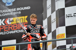 Chaz Davies, Ducati Superbike Team, sur le podium de Portimao