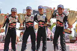 Ganadores Sébastien Ogier y Julien Ingrassia, Volkswagen Polo WRC, Volkswagen Motorsport, segundo lu