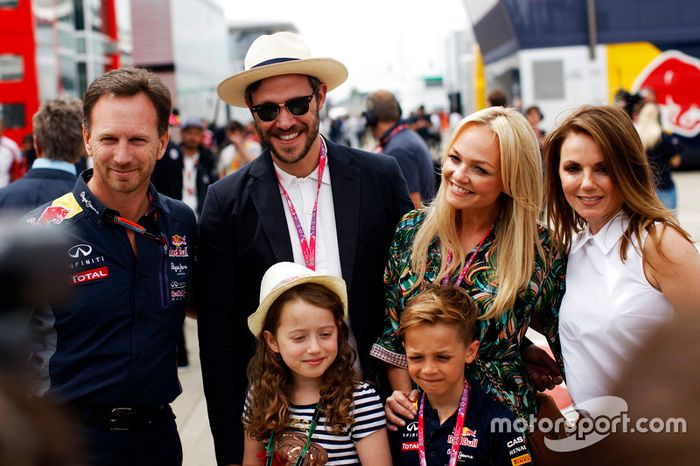 Christian Horner, Chefe da Red Bull Racing com Will Young, Emma Bunton e Geri Halliwell