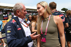 Dr Helmut Marko, Conselheiro da Red Bull com Lindsey Vonn, corredora de Alpine Ski no grid