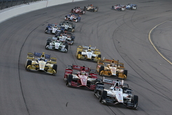 Will Power, Team Penske Chevrolet y Sage Karam, Chip Ganassi Racing Chevrolet y Marco Andretti, Andr