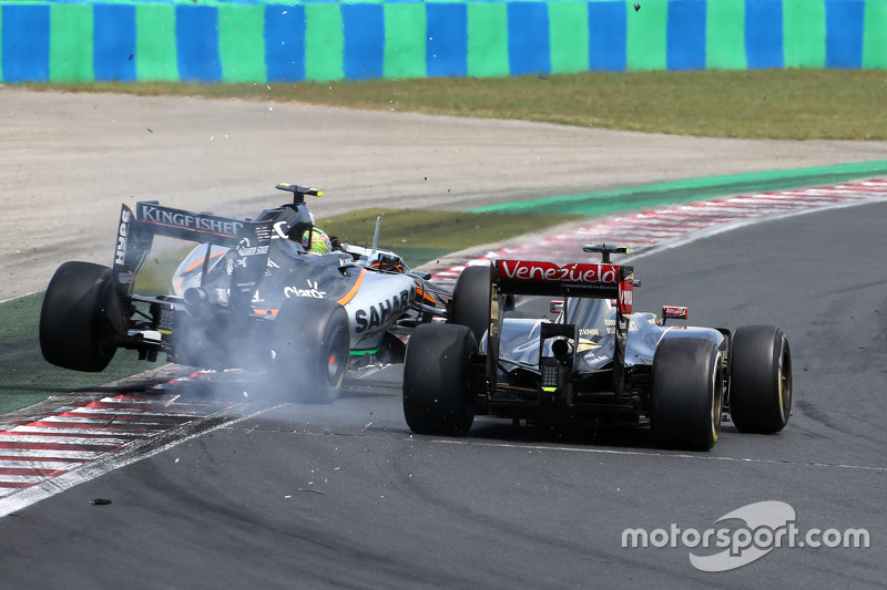 Sergio Perez, Sahara Force India, dan Pastor Maldonado, Lotus F1 Team