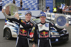 Les vainqueurs Jari-Matti Latvala et Miikka Anttila, Volkswagen Polo WRC, Volkswagen Motorsport