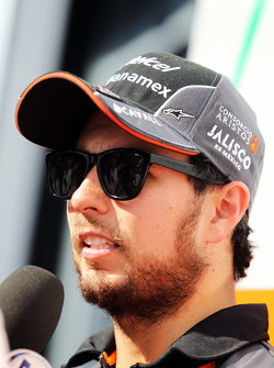 Sergio Perez, Sahara Force India F1 avec les médias