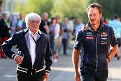 Bernie Ecclestone e Christian Horner, chefe da Red Bull Racing Team