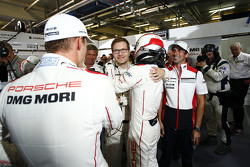 Pole winning #18 Porsche Team Porsche 919 Hybrid: Romain Dumas, Neel Jani, Marc Lieb and team principal Andreas Seidl