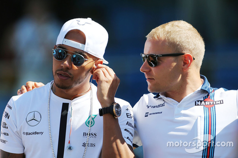 Lewis Hamilton, Mercedes AMG F1 y Valtteri Bottas, Williams