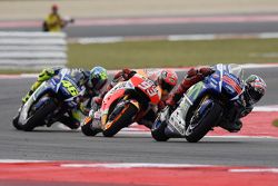 Jorge Lorenzo, Yamaha Factory Racing, Marc Marquez, Repsol Honda Team, et Valentino Rossi, Yamaha Factory Racing