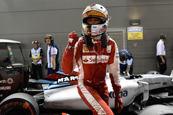 Le poleman Sebastian Vettel, Ferrari