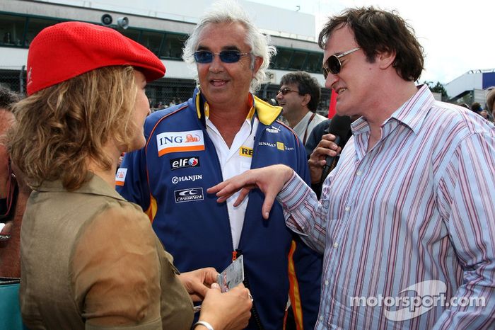 Quentin Tarantino, director de cine con la actriz Zoe Bell de 