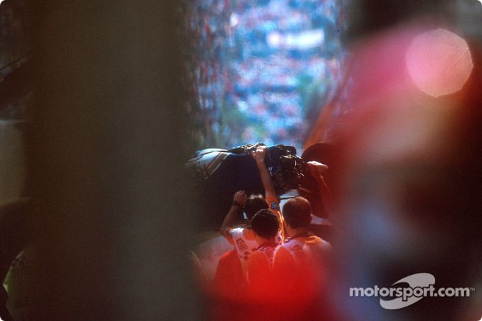 El choque fatal de Ayrton Senna en Tamburello: el auto chocado de Ayrton Senna