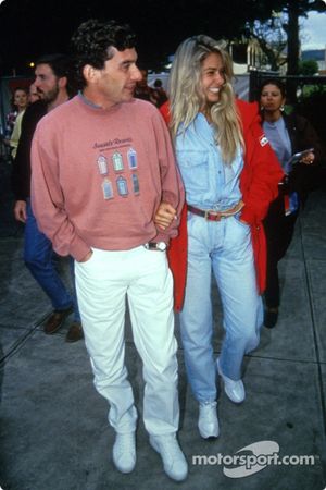 Ayrton Senna with his girlfriend Adriane Galisteu