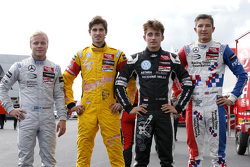 Felix Rosenqvist, Prema Powerteam Dallara F312 - Mercedes-Benz, Antonio Giovinazzi, Jagonya Ayam with Carlin Dallara F312 - Volkswagen, Charles Leclerc, Van Amersfoort Racing Dallara F312 Volkswagen, Jake Dennis, Prema Powerteam Dallara F312 - Mercedes-Benz