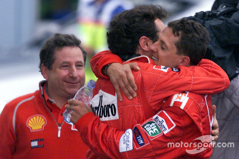 Il vincitore della gara e del Campionato del Mondo 2000, Michael Schumacher, Ferrari