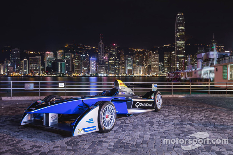 Formula E car in Hong Kong