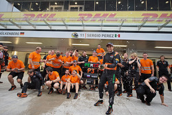 Sahara Force India F1 Team fête la troisième place de Sergio Perez, Sahara Force India F1