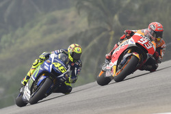Marc Marquez, Repsol Honda Team and Valentino Rossi, Yamaha Factory Racing