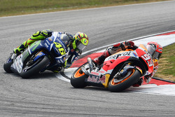 Marc Marquez, Repsol Honda Team y Valentino Rossi, Yamaha Factory Racing
