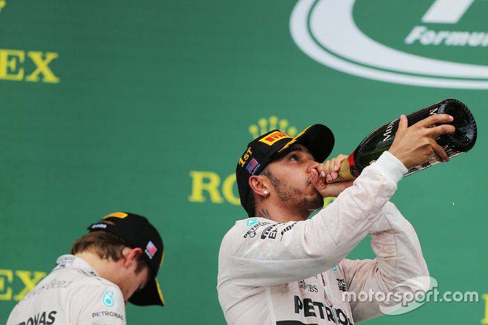 Nico Rosberg y Lewis Hamilton en el GP de Estados Unidos 2015