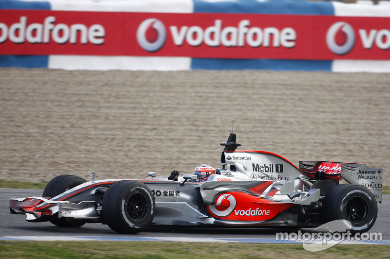 Heikki Kovalainen tests the new McLaren Mercedes MP4-23