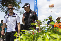 Sam Bird, DS Virgin Racing Formula E Team and Loic Duval, Dragon Racing