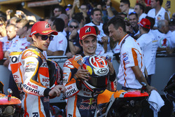 Segundo lugar, Marc Márquez y tercer lugar, Dani Pedrosa, Repsol Honda Team