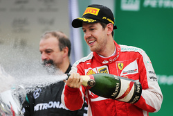 Podium: derde Sebastian Vettel, Ferrari