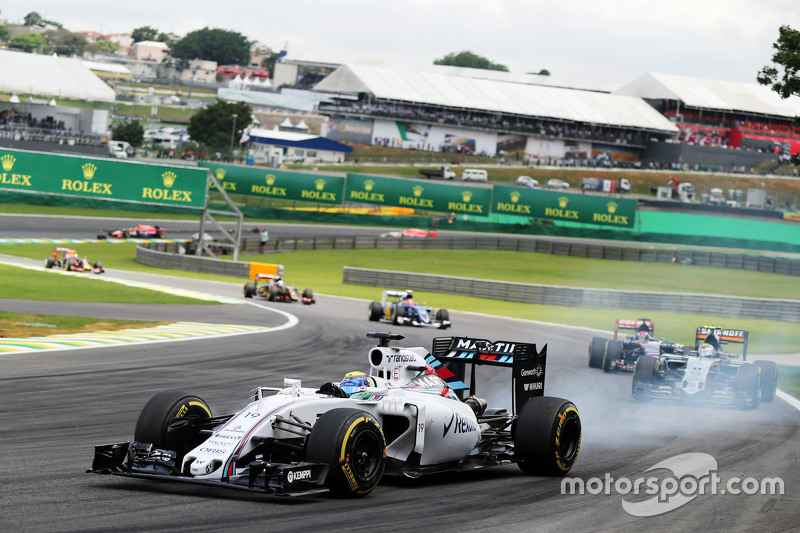 Felipe Massa, Williams FW37 blokkeert tijdens het remmen