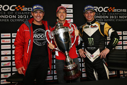 Il vincitore Sebastian Vettel, al secondo posto Tom Kristensen, al terzo posto Petter Solberg