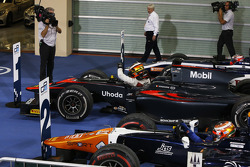 Gara 1 parco chiuso: secondo Raffaele Marciello, Trident, il vincitore Stoffel Vandoorne, ART Grand