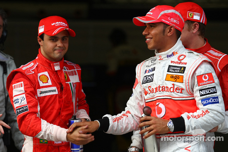 Lewis Hamilton y Felipe Massa en el GP de China 2008