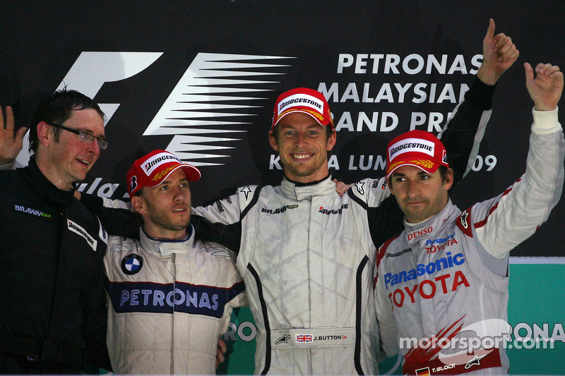 2009 : 1. Jenson Button, 2. Nick Heidfeld, 3. Timo Glock