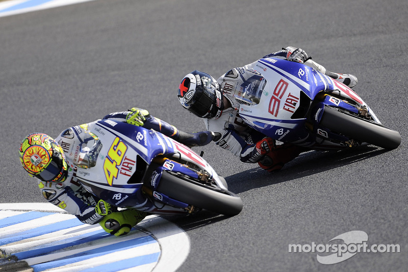 Valentino Rossi, Yamaha Factory Racing; Jorge Lorenzo, Yamaha Factory Racing