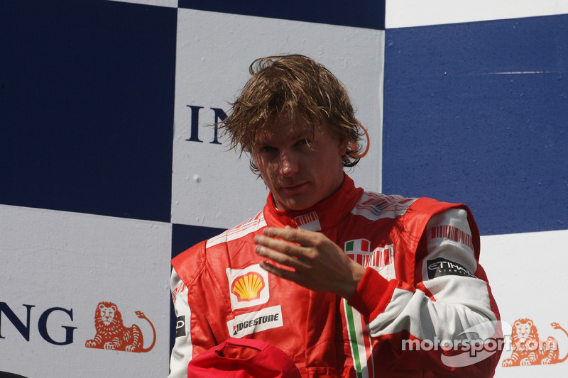 Podium: second place Kimi Raikkonen, Scuderia Ferrari