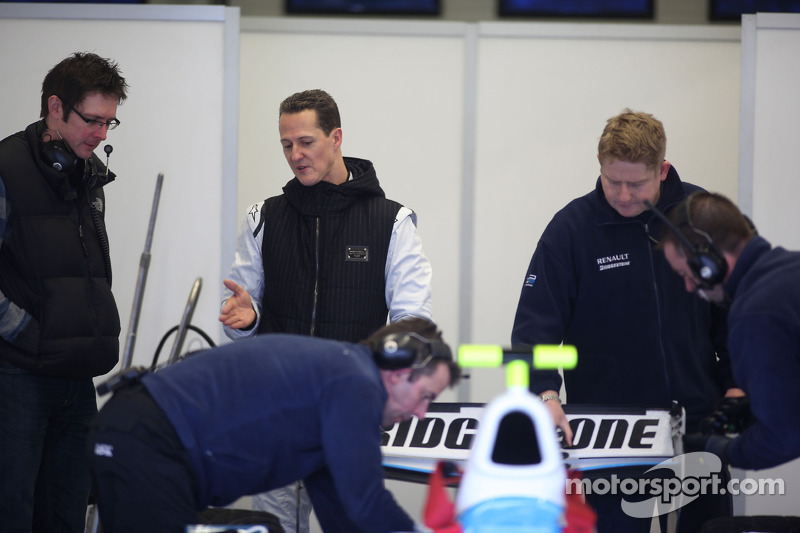 Michael Schumacher tests a GP2 car