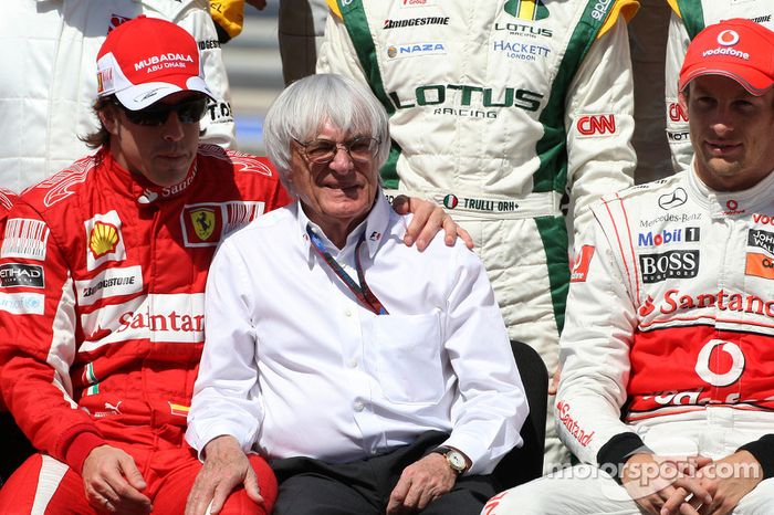 Fernando Alonso, Scuderia Ferrari, Bernie Ecclestone, Jenson Button, McLaren Mercedes