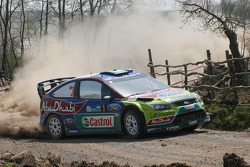 Mikko Hirvonen and Jarmo Lehtinen, Ford Focus RS WRC08, BP Ford Abu Dhabi World Rally Team