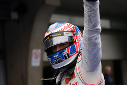 Race winner Jenson Button, McLaren Mercedes, celebrates