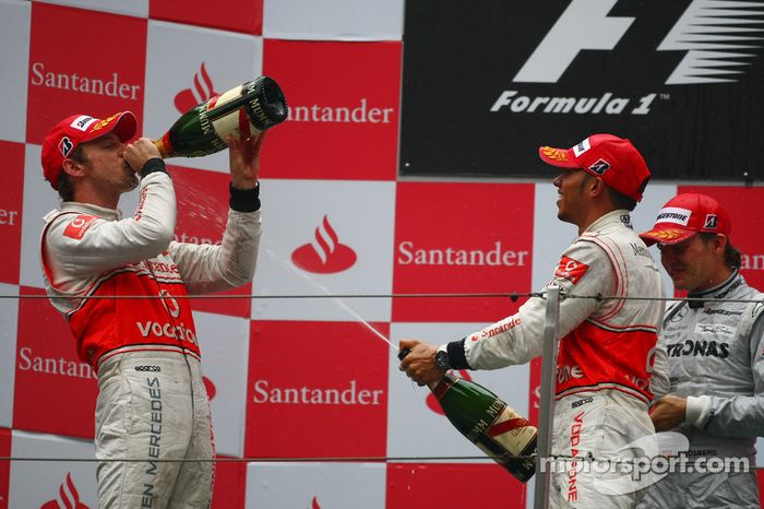 2010: 1. Jenson Button, 2. Lewis Hamilton, 3. Nico Rosberg